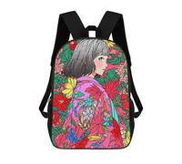 sinyumoney Sac À Dos Scolaire Imprimé En 3D Pour Enfants Kawaii Kimono Girl Anime, Grande Capacité, Idéal Pour Les Voyages, Tendance Et Décontracté 17inch