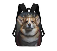 sinyumoney Sac À Dos Scolaire Imprimé En 3D Pour Enfants King Corgi Sac À Dos Scolaire Pour Enfants, Sac De Voyage, Sac À Livres Tendance, Grand Sac À Dos De Grande Capacité 17inch