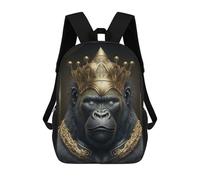 sinyumoney Sac À Dos Scolaire Imprimé En 3D Pour Enfants King Gorilla Art Deco Sac À Dos Scolaire Pour Enfants, Sac De Voyage, Sac À Livres Tendance, Grand Sac À Dos De Grande Capacité 17inch