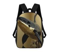 sinyumoney Sac À Dos Scolaire Imprimé En 3D Pour Enfants King Orca Whale Sacs À Livres, Sacs De Voyage Scolaires Grande Capacité Pour Enfants/étudiants/adultes 17inch