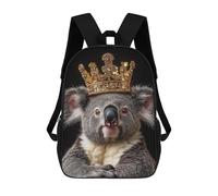 sinyumoney Sac À Dos Scolaire Imprimé En 3D Pour Enfants Koala King Sac À Dos Scolaire Pour Enfants, Sac De Voyage, Sac À Livres Tendance, Grand Sac À Dos De Grande Capacité 17inch