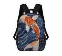 sinyumoney Sac À Dos Scolaire Imprimé En 3D Pour Enfants Koi Fish Mosaic Art, Grande Capacité, Idéal Pour Les Voyages, Tendance Et Décontracté 17inch