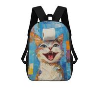 sinyumoney Sac À Dos Scolaire Imprimé En 3D Pour Enfants Laughing Cat with Toilet Paper Sacs À Livres, Sacs De Voyage Scolaires Grande Capacité Pour Enfants/étudiants/adultes 17inch
