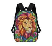 sinyumoney Sac À Dos Scolaire Imprimé En 3D Pour Enfants Lion in Mosaic, Grande Capacité, Idéal Pour Les Voyages, Tendance Et Décontracté 17inch