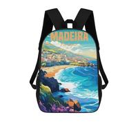 sinyumoney Sac À Dos Scolaire Imprimé En 3D Pour Enfants Madeira Portugal Coast Sacs À Livres, Sacs De Voyage Scolaires Grande Capacité Pour Enfants/étudiants/adultes 17inch