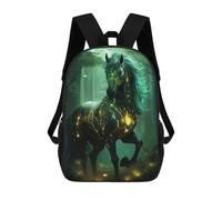 sinyumoney Sac À Dos Scolaire Imprimé En 3D Pour Enfants Magic Forest Horse, Grande Capacité, Idéal Pour Les Voyages, Tendance Et Décontracté 17inch