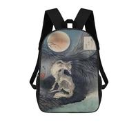 sinyumoney Sac À Dos Scolaire Imprimé En 3D Pour Enfants Magic Fox Moon Grande Capacité, Sac De Voyage, Sac À Dos Tendance Pour Enfants, Sac À Dos Décontracté 17inch