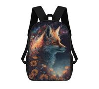 sinyumoney Sac À Dos Scolaire Imprimé En 3D Pour Enfants Magical Fox with Flowers-4, Sac À Dos De Voyage Haute Capacité Pour Enfants, Sac À Livres, Sac D'école 17inch