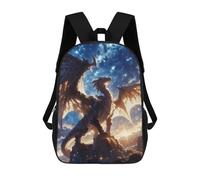 sinyumoney Sac À Dos Scolaire Imprimé En 3D Pour Enfants Majestic Dragon Starry Sky Grande Capacité, Sac De Voyage, Sac À Dos Tendance Pour Enfants, Sac À Dos Décontracté 17inch