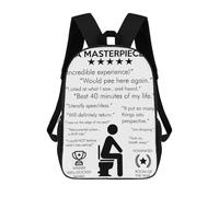 sinyumoney Sac À Dos Scolaire Imprimé En 3D Pour Enfants MASTERPIECE Funny Bathroom, Grande Capacité, Idéal Pour Les Voyages, Tendance Et Décontracté 17inch