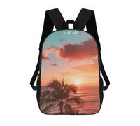sinyumoney Sac À Dos Scolaire Imprimé En 3D Pour Enfants Miami Sunset Palm Trees Sacs À Livres, Sacs De Voyage Scolaires Grande Capacité Pour Enfants/étudiants/adultes 17inch