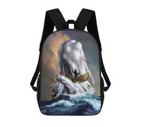 sinyumoney Sac À Dos Scolaire Imprimé En 3D Pour Enfants Moby Dick Sacs À Livres, Sacs De Voyage Scolaires Grande Capacité Pour Enfants/étudiants/adultes 17inch