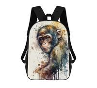 sinyumoney Sac À Dos Scolaire Imprimé En 3D Pour Enfants Monkey Watercolor Sac À Dos Scolaire Pour Enfants, Sac De Voyage, Sac À Livres Tendance, Grand Sac À Dos De Grande Capacité 17inch