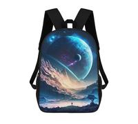 sinyumoney Sac À Dos Scolaire Imprimé En 3D Pour Enfants Moonlit Alien Landscape Sac À Dos Scolaire Pour Enfants, Sac De Voyage, Sac À Livres Tendance, Grand Sac À Dos De Grande Capacité 17inch