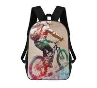 sinyumoney Sac À Dos Scolaire Imprimé En 3D Pour Enfants Mountain Biker Watercolor Sac À Dos Scolaire Pour Enfants, Sac De Voyage, Sac À Livres Tendance, Grand Sac À Dos De Grande Capacité 17inch