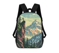 sinyumoney Sac À Dos Scolaire Imprimé En 3D Pour Enfants Mountain Landscape, Grande Capacité, Idéal Pour Les Voyages, Tendance Et Décontracté 17inch