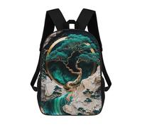 sinyumoney Sac À Dos Scolaire Imprimé En 3D Pour Enfants Mountain Tree Kintsugi Art, Grande Capacité, Idéal Pour Les Voyages, Tendance Et Décontracté 17inch