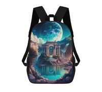 sinyumoney Sac À Dos Scolaire Imprimé En 3D Pour Enfants Mystical Moonlit Temple, Grande Capacité, Idéal Pour Les Voyages, Tendance Et Décontracté 17inch