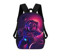 sinyumoney Sac À Dos Scolaire Imprimé En 3D Pour Enfants Neon Astronaut in Space, Grande Capacité, Idéal Pour Les Voyages, Tendance Et Décontracté 17inch