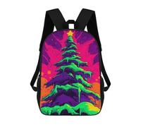 sinyumoney Sac À Dos Scolaire Imprimé En 3D Pour Enfants Neon Christmas Tree, Grande Capacité, Idéal Pour Les Voyages, Tendance Et Décontracté 17inch