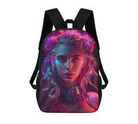 sinyumoney Sac À Dos Scolaire Imprimé En 3D Pour Enfants Neon Fantasy Portrait -3 Sacs À Livres, Sacs De Voyage Scolaires Grande Capacité Pour Enfants/étudiants/adultes 17inch