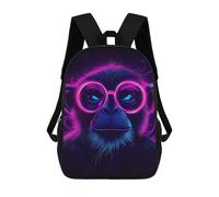 sinyumoney Sac À Dos Scolaire Imprimé En 3D Pour Enfants Neon Monkey Portrait Sacs À Livres, Sacs De Voyage Scolaires Grande Capacité Pour Enfants/étudiants/adultes 17inch