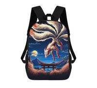 sinyumoney Sac À Dos Scolaire Imprimé En 3D Pour Enfants Nine Tailed Fox Vigil Sac À Dos Scolaire Pour Enfants, Sac De Voyage, Sac À Livres Tendance, Grand Sac À Dos De Grande Capacité 17inch