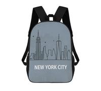 sinyumoney Sac À Dos Scolaire Imprimé En 3D Pour Enfants NYC Skyline Minimalist Art Sacs À Livres, Sacs De Voyage Scolaires Grande Capacité Pour Enfants/étudiants/adultes 17inch