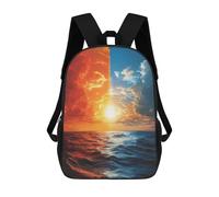 sinyumoney Sac À Dos Scolaire Imprimé En 3D Pour Enfants Ocean Sunset Split, Sac À Dos De Voyage Haute Capacité Pour Enfants, Sac À Livres, Sac D'école 17inch