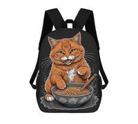 sinyumoney Sac À Dos Scolaire Imprimé En 3D Pour Enfants Orange Cat And Ramen Grande Capacité, Sac De Voyage, Sac À Dos Tendance Pour Enfants, Sac À Dos Décontracté 17inch