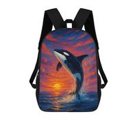 sinyumoney Sac À Dos Scolaire Imprimé En 3D Pour Enfants Orca Breaching at Sunset Painting Sacs À Livres, Sacs De Voyage Scolaires Grande Capacité Pour Enfants/étudiants/adultes 17inch