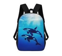 sinyumoney Sac À Dos Scolaire Imprimé En 3D Pour Enfants Orcas Swimming Underwater, Grande Capacité, Idéal Pour Les Voyages, Tendance Et Décontracté 17inch