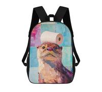 sinyumoney Sac À Dos Scolaire Imprimé En 3D Pour Enfants Otter with Toilet Paper, Grande Capacité, Idéal Pour Les Voyages, Tendance Et Décontracté 17inch