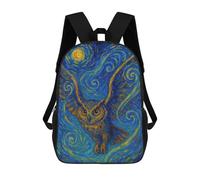 sinyumoney Sac À Dos Scolaire Imprimé En 3D Pour Enfants Owl in Starry Night Style, Grande Capacité, Idéal Pour Les Voyages, Tendance Et Décontracté 17inch