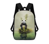 sinyumoney Sac À Dos Scolaire Imprimé En 3D Pour Enfants Panda Animal Art, Grande Capacité, Idéal Pour Les Voyages, Tendance Et Décontracté 17inch
