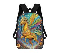 sinyumoney Sac À Dos Scolaire Imprimé En 3D Pour Enfants Pegasus in Halloween Forest, Sac À Dos De Voyage Haute Capacité Pour Enfants, Sac À Livres, Sac D'école 17inch