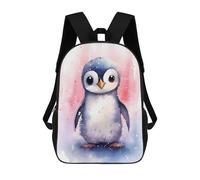 sinyumoney Sac À Dos Scolaire Imprimé En 3D Pour Enfants Penguin Watercolor, Grande Capacité, Idéal Pour Les Voyages, Tendance Et Décontracté 17inch