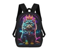 sinyumoney Sac À Dos Scolaire Imprimé En 3D Pour Enfants Persian Cat Abstract, Grande Capacité, Idéal Pour Les Voyages, Tendance Et Décontracté 17inch