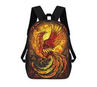 sinyumoney Sac À Dos Scolaire Imprimé En 3D Pour Enfants Phoenix Stained Glass, Grande Capacité, Idéal Pour Les Voyages, Tendance Et Décontracté 17inch