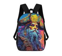 sinyumoney Sac À Dos Scolaire Imprimé En 3D Pour Enfants Pirate with Skull Hat, Sac À Dos De Voyage Haute Capacité Pour Enfants, Sac À Livres, Sac D'école 17inch