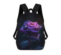sinyumoney Sac À Dos Scolaire Imprimé En 3D Pour Enfants Purple Rose Grande Capacité, Sac De Voyage, Sac À Dos Tendance Pour Enfants, Sac À Dos Décontracté 17inch