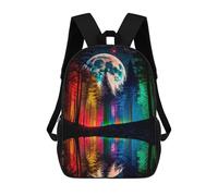 sinyumoney Sac À Dos Scolaire Imprimé En 3D Pour Enfants Rainbow Forest Reflections, Sac À Dos De Voyage Haute Capacité Pour Enfants, Sac À Livres, Sac D'école 17inch