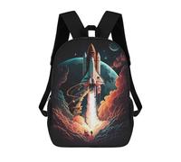 sinyumoney Sac À Dos Scolaire Imprimé En 3D Pour Enfants Rocket Take Off Grande Capacité, Sac De Voyage, Sac À Dos Tendance Pour Enfants, Sac À Dos Décontracté 17inch
