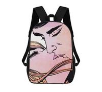 sinyumoney Sac À Dos Scolaire Imprimé En 3D Pour Enfants Romantic Comic Art Kiss Sac À Dos Scolaire Pour Enfants, Sac De Voyage, Sac À Livres Tendance, Grand Sac À Dos De Grande Capacité 17inch