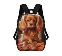 sinyumoney Sac À Dos Scolaire Imprimé En 3D Pour Enfants Ruby Cavalier King Charles Spaniel, Grande Capacité, Idéal Pour Les Voyages, Tendance Et Décontracté 17inch