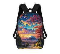 sinyumoney Sac À Dos Scolaire Imprimé En 3D Pour Enfants Sakura Mount Fuji Sunset Anime, Sac À Dos De Voyage Haute Capacité Pour Enfants, Sac À Livres, Sac D'école 17inch