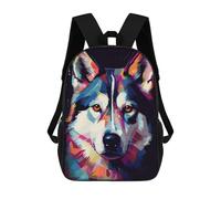 sinyumoney Sac À Dos Scolaire Imprimé En 3D Pour Enfants Siberian Husky Abstract Sacs À Livres, Sacs De Voyage Scolaires Grande Capacité Pour Enfants/étudiants/adultes 17inch