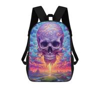 sinyumoney Sac À Dos Scolaire Imprimé En 3D Pour Enfants Skull in A Dreamlike Landscape, Sac À Dos De Voyage Haute Capacité Pour Enfants, Sac À Livres, Sac D'école 17inch