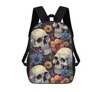 sinyumoney Sac À Dos Scolaire Imprimé En 3D Pour Enfants Skulls And Roses, Sac À Dos De Voyage Haute Capacité Pour Enfants, Sac À Livres, Sac D'école 17inch