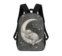 sinyumoney Sac À Dos Scolaire Imprimé En 3D Pour Enfants Sleeping Baby Elephant, Grande Capacité, Idéal Pour Les Voyages, Tendance Et Décontracté 17inch